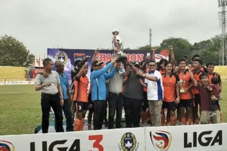 PSP Padang saat menjuarai Liga 3 regional Sumbar pada 2019.