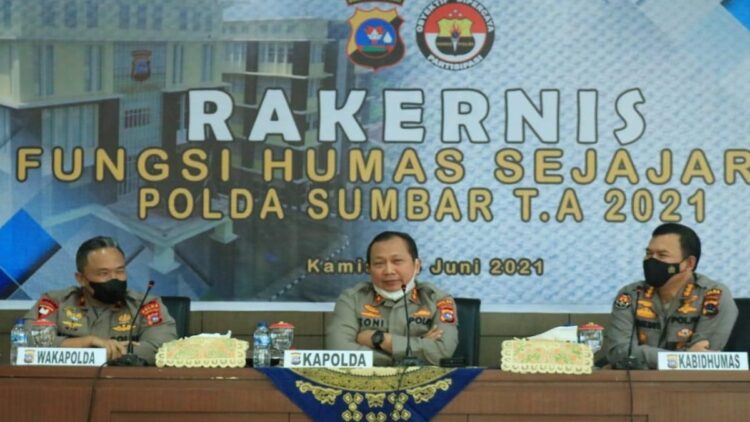 Rakernis Fungsi Humas, Kapolda Sumbar: Gelorakan Berita Positif 1 Rakernis fungsi Humas Polda Sumbar sejajaran.