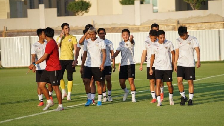 Latihan pemain Timnas Indonesia.