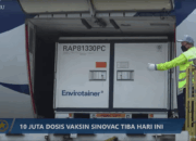 Tahap ke-17, Sepuluh Juta Bahan Baku Vaksin COVID-19 Sinovac Tiba di Indonesia