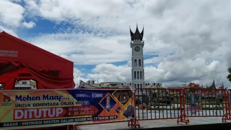 Jalan dan Aktifitas di Bukittinggi Dibatasi Saat PPKM Darurat 1 PPKM di Bukittinggi. (antara)