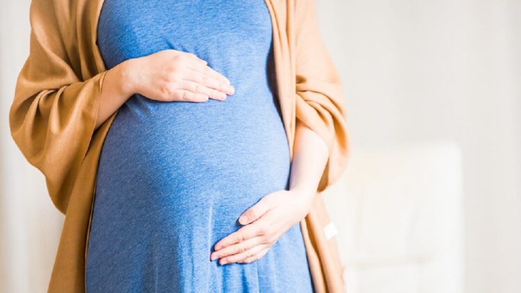 Ilustrasi ibu hamil. (Asian pregnant women indoors)