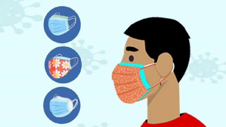 ilustrasi masker ganda