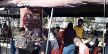 Mantap! Ratusan Warga Datangi Posko Gerai Vaksin Presisi Polda Sumbar