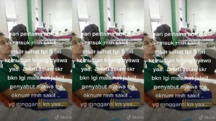 Ibu ini viral usai menuding oknum rumah sakit seperti malaikat pencabut nyawa. (TikTok/rinyrny90)