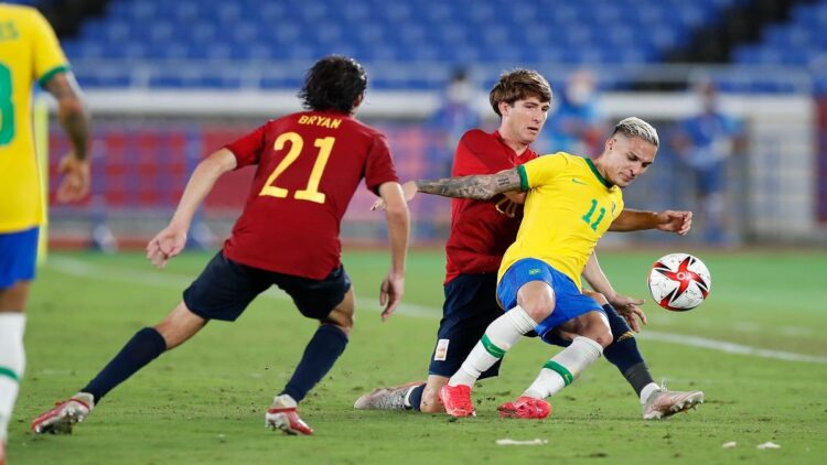 Brazil kontra Spanyol di final sepakbola Olimpiade Tokyo 2020.