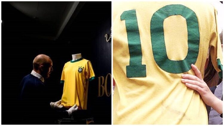 Jersey milik legenda sepakbola dunia Pele. (net)