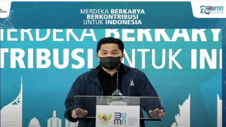 Erick Thohir: Transformasi SDM BUMN Harus Terjadi dan Berkelanjutan 1 Tangkapan layar Menteri BUMN Erick Thohir dalam peluncuran BUMN Muda Mentorship Program di Jakarta, Rabu (25/8/2021). ANTARA/YouTube/BUMN Muda