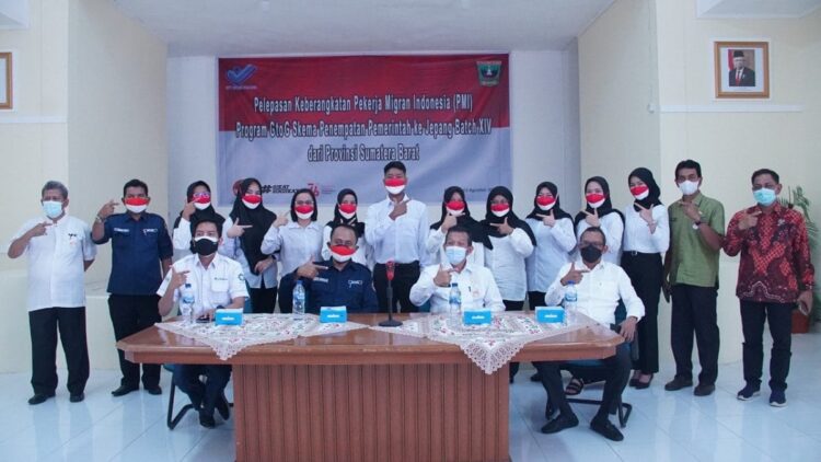 Pelepasan pekerja migran Indonesia.