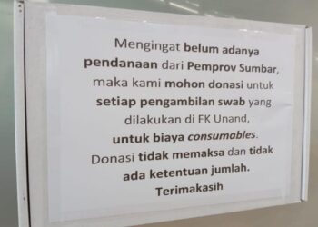 Pemerintah Kemana? Insentif untuk Labor Pemeriksa Swab di Sumbar Sudah Tak Ada Lagi