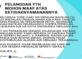 Pasokan Air Bersih Terganggu Akibat Pompa PDAM Padang Meledak, Ini Daerah yang Terdampak!