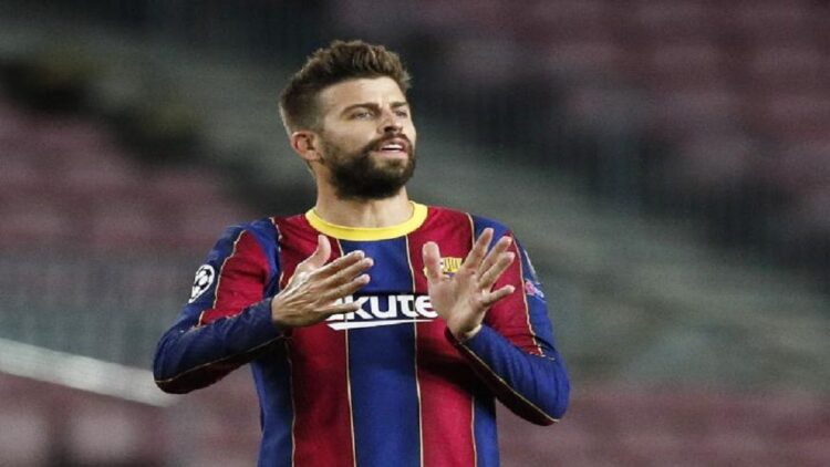 Pemain Barcelona Gerard Pique. (REUTERS)