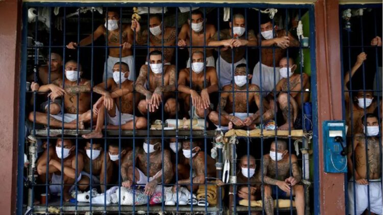 Ilustrasi anggota geng terlihat di dalam sebuah sel di penjara Quezaltepeque saat tur media di Quezaltepeque, El Salvador, 4 September 2020. REUTERS/Jose Cabezas/File Photo/aww/cfo (ANTARA/REUTERS/JOSE CABEZAS)