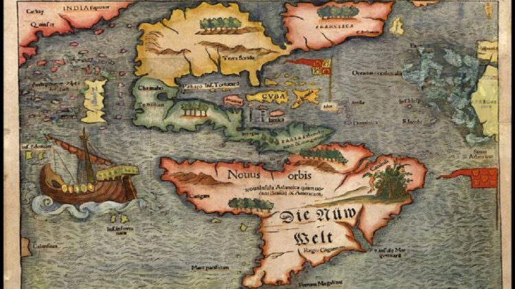 Bukan Columbus, Peneliti Ungkap Penemu Benua Amerika adalah Viking 1 Peta Benua Amerika yang dibuat oleh kartografer Sebastian Munster.(Wikimedia Commons)