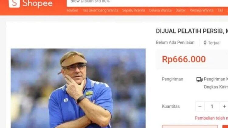 Buntut Hasil Seri Empat Kali Beruntun, Pelatih Persib Dijual Seharga Rp666 Ribu di Toko Online 1 Tangkapan layar pelatih Persib Bandung, Robert Rene Alberts dijual di Shopee. (net)