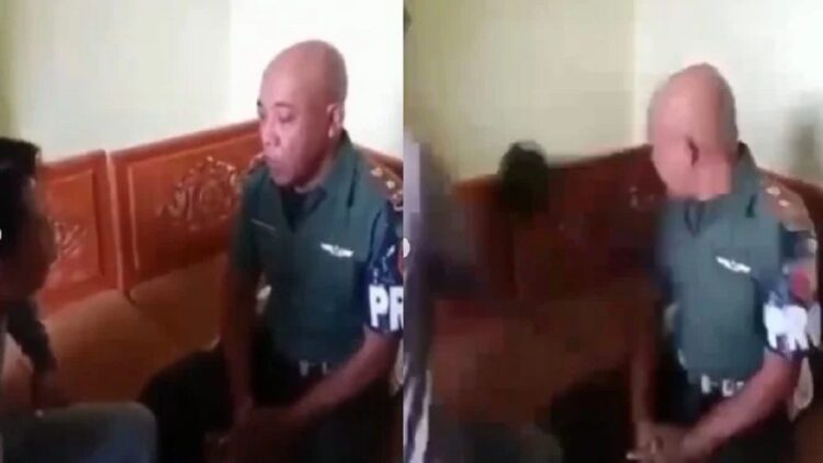 TNI gadungan ditampar Sersan Mayor viral. (Instagram/andreli48)