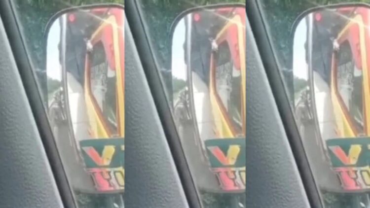 Viral sopir truk rekam oknum polisi minta durian. (Sumber: Instagram/andreli_48)