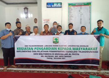 Tim Dosen KBK Telekomunikasi Teknik Elektro Unand Gelar Pengabdian Masyarakat di Mushalla Al-Faizin Aie Pacah Padang