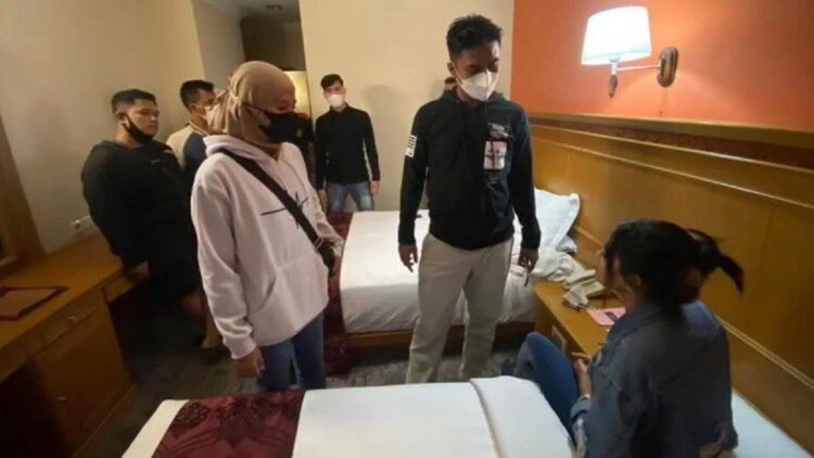 Korban perdagangan orang di Bukittinggi yang diamankan polisi.