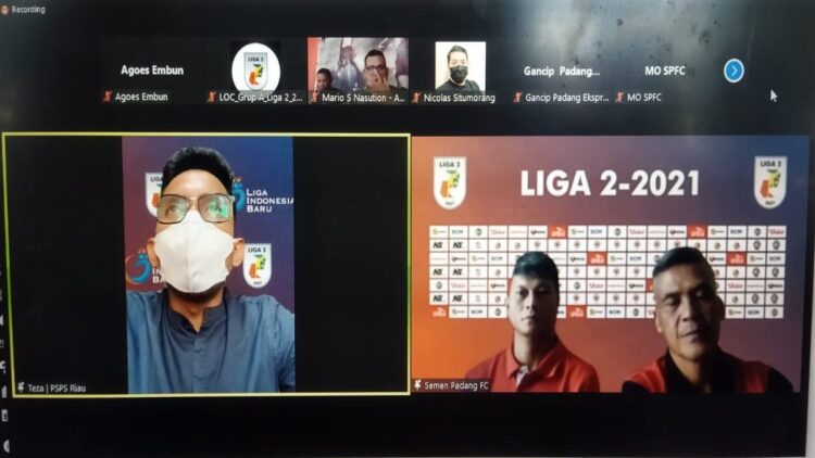 Press match conference Semen Padang FC kontra Muba United.