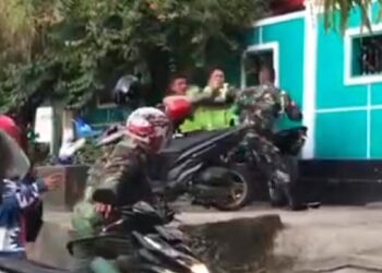 Tak Terima Saudaranya Ditilang, Oknum TNI di Ambon Adu Jotos dengan 2 Polantas