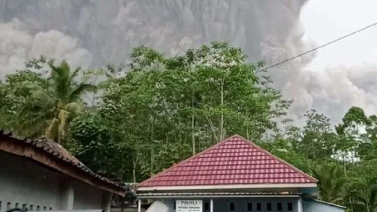 Gunung Semeru muntahkan awan panas guguran. (Sumber : dok BNPB)