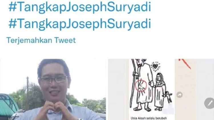 Kasus dugaan penistaan agama yang dilakukan oleh seorang warga bernama Joseph Suryadi. (Twitter)