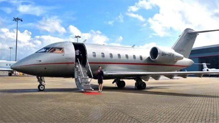 ilustrasi private jet