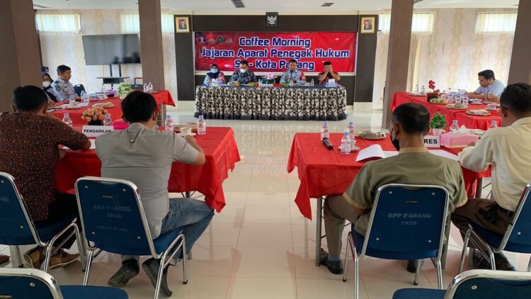 Bertemu dengan Aparat Penegak Hukum se-Padang, Rutan Padang Bahas Penguatan Koordinasi 1 Coffee morning APH se Kota Padang.
