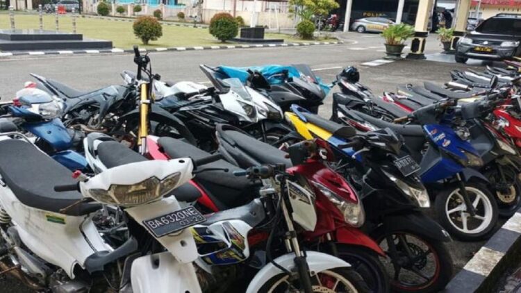 Kendaraan yang diamankan dalam razia Polres Padang Panjang.