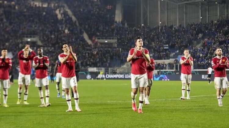 Pemain MU usai laga melawan Atalanta di Liga Champions.