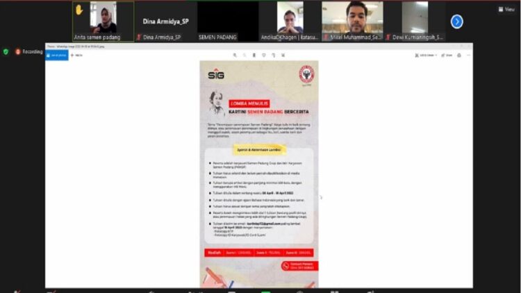 Webinar lomba penulisan Semen Padang.