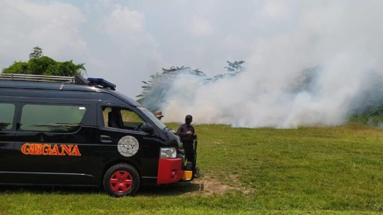 Ledakan pemusnahan petasan di Kodim Bangkalan. (Foto: dok. Istimewa)