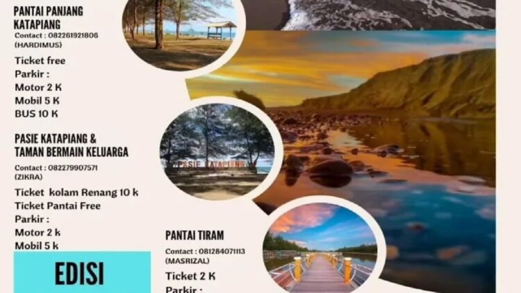 Ini Harga Tiket Masuk dan Parkir Objek Wisata di Padangpariaman, Jika 'Dipalak' Silakan Lapor Pengelola 1 Potongan gambar brosur harga tiket masuk dan parkir di objek wisata di Padang Pariaman, Sumbar yang dirilis oleh pemerintah setempat. (ANTARA/Aadiaat M. S.)