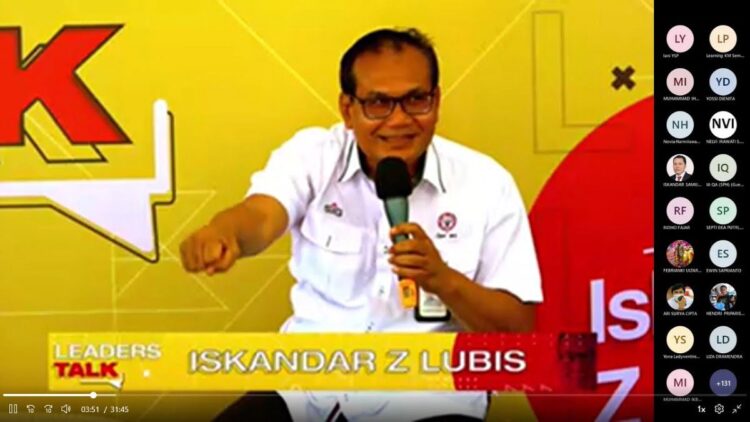 Iskandar Z Lubis: Leader's Talk Semen Padang Bisa Tingkatkan Kepercayaan 1 Iskandar Z Lubis, yang menjadi narasumber pertama Leader's Talk PT Semen Padang, Rabu (18/5/2022).