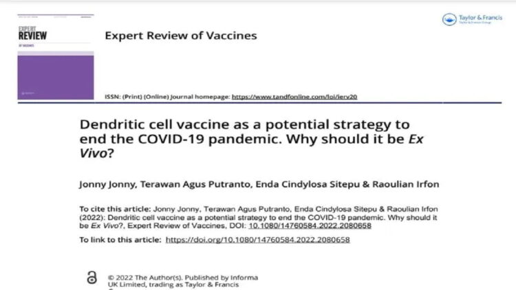 Tangkapan layar Jurnal Internasional terkait Vaksin Nusantara. (ANTARA/Andi Firdaus)