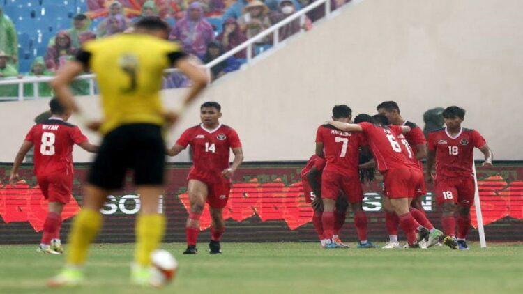 Timnas Indonesia U-23 vs Timnas U-23 Malaysia. (net)