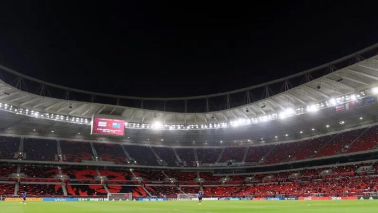 Pemandangan sesaat sebelum dimulainya pertandingan kualifikasi Piala Dunia 2022 antara Kosta Rica dengan Selandia Baru di Al Rayyan Stadium, Qatar, pada 14 Juni 2022 (REUTERS/MOHAMMED DABBOUS)