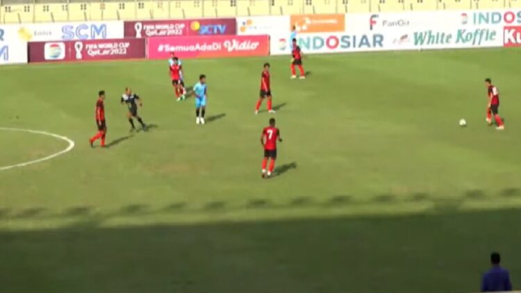 Laga ujicoba Persikab kontra Semen Padang FC. (tangkapan layar)