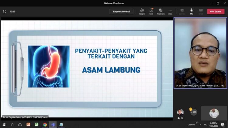Webinar terkait penyakit asam lambung yang digelar Semen Padang.