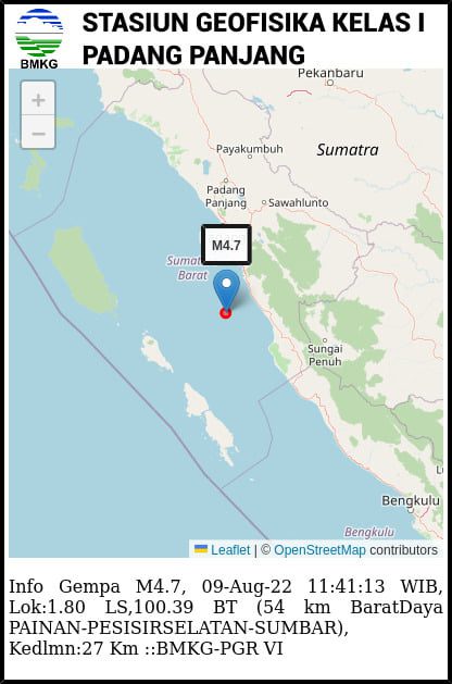 Gempa Magnitudo 4,7 Guncang Pessel, Tak Berpotensi Tsunami 1 ilustrasi gempa