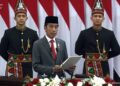 Presiden Jokowi saat penyampaian tentang pertumbuhan ekonomi di tahun 2023