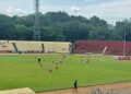 Laga fun football yang digelar di GHAS, meskipun dalam kesepakatannya tak boleh.