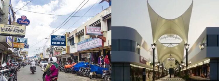 Erman Safar Minta Pandangan Andre Rosiade, Pembangunan Awning Jalan Minangkabau Bukittinggi Ditunda 1 Inilah perbandingan Jalan Minangkabau Bukittinggi yang saat ini dan rencana pembangunan awning atau kanopi. (IST)