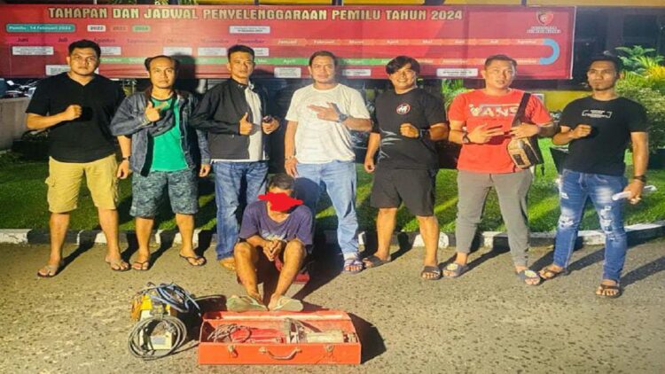 Pria ini ditangkap polisi karena mencuri mesin las dan jack hammer di UNP. (IST)