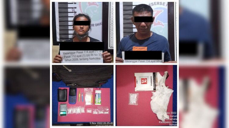 Pria dan wanita ini ditangkap karena mengedarkan sabu-sabu. (Istimewa)