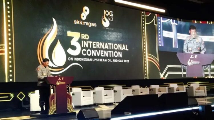 Kepala Korps Shabara Baharkam Polri Inspektur Jenderal Polisi Priyo Widyanto pada Konvensi Internasional III Industri Hulu Minyak dan Gas 2022 di Nusa Dua, Bali, Jumat (25/11/2022). ANTARA/Dewa Ketut Sudiarta Wiguna