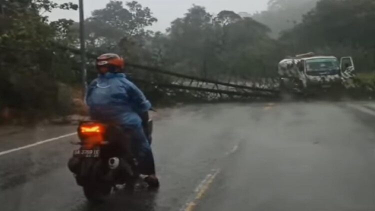 Longsor dan pohon tumbang terjadi di kawasan Lubuk Selasih, Kabupaten Solok. (Istimewa)