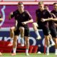 Ofisial training para pemain Jerman jelang laga Grup E Piala Dunia 2022 Qatar, Selasa malam.