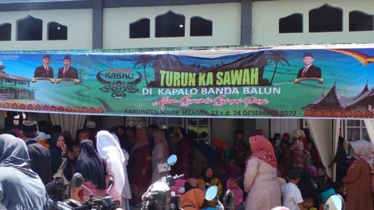 Tradisi Mambantai Kabau Turun Ka Sawah di Pakan Rabaa, Kecamatan Koto Parik Gadang Diateh, Solok Selatan, Sabtu (24/12/2022). (ANTARA/Joko Nugroho)